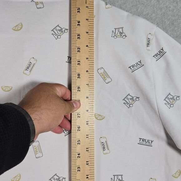 Travis Mathew Polo Shirt Men White Truly Hard Seltzer Golf Geometric Print 2XL - Picture 8 of 11